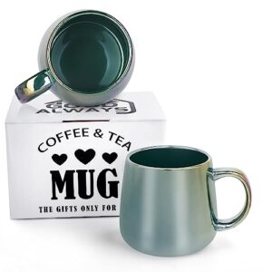 good always ceramic coffee mug, tea cup for office and home, 15 oz tea mug,latte,cappuccino,cocoa with handle, christmas, birthday, teacher appreciation gifts for women and men, 1 pack (glossy green)