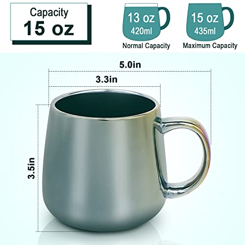 GOOD ALWAYS Ceramic Coffee Mug, Tea Cup for Office and Home, 15 Oz Tea Mug,Latte,Cappuccino,Cocoa with Handle, Christmas, Birthday, Teacher Appreciation Gifts for Women and Men, 1 Pack (Glossy Green)