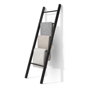 afooga 5 ft wooden blanket ladder - quilt ladder for bedroom | wood ladder decor | decorative ladder for blankets - easy to assemble | wooden ladder for blankets | farmhouse ladder blanket holder