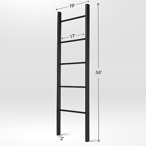 AFOOGA 5 Ft Wooden Blanket Ladder - Quilt Ladder for Bedroom | Wood Ladder Decor | Decorative Ladder for Blankets - Easy to Assemble | Wooden Ladder for Blankets | Farmhouse Ladder Blanket Holder