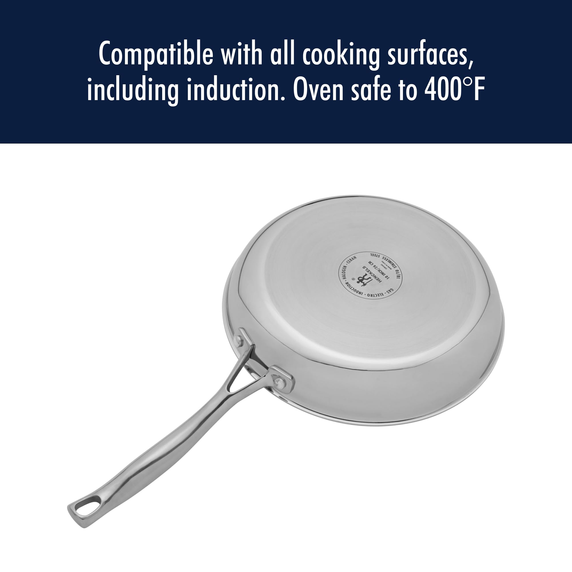 HENCKELS Clad H3 Fry Pan, 10-inch, Stainless Steel