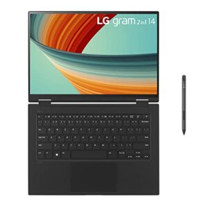 LG gram 14” 2in1 Lightweight Laptop, Intel 13th Gen Core i7 Evo Platform, Windows 11 Home, 32GB RAM, 1TB SSD, Black