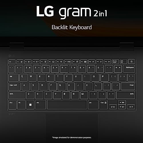 LG gram 14” 2in1 Lightweight Laptop, Intel 13th Gen Core i7 Evo Platform, Windows 11 Home, 32GB RAM, 1TB SSD, Black