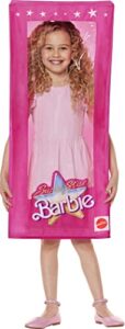 inspirit designs kids barbie box costume | officially licensed | 21 total pieces | wearable pink box with elasticized poles | velcro closure