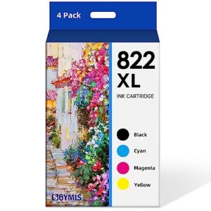 822xl ink cartridges remanufactured replacement for epson t822 822 xl ink cartridges to use for epson workforce pro wf-3820 wf-4820 wf-4830 wf-4833 wf-4834 printer(black, cyan, magenta, yellow)