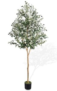 haispring artificial olive tree 6ft (72'') fake silk perfect and realistic tall artificial plants, suitable for modern living rooms house office outdoor garden & housewarming party decor, 1080 leaves