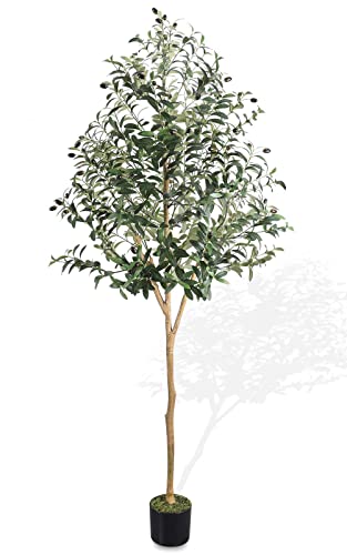 HaiSpring Artificial Olive Tree 6ft (72'') Fake Silk Perfect and Realistic Tall Artificial Plants, Suitable for Modern Living Rooms House Office Outdoor Garden & Housewarming Party Decor, 1080 Leaves