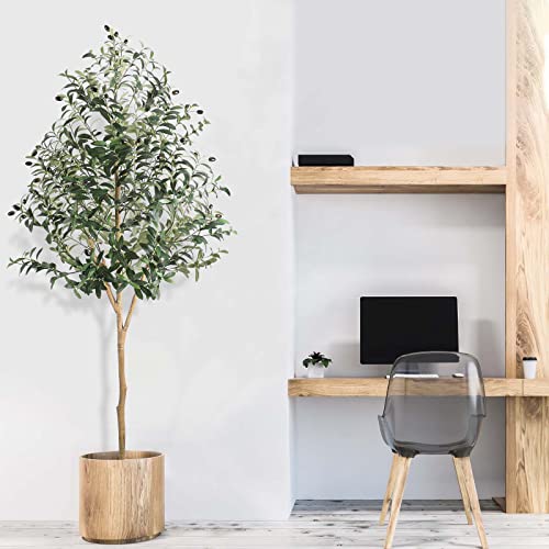 HaiSpring Artificial Olive Tree 6ft (72'') Fake Silk Perfect and Realistic Tall Artificial Plants, Suitable for Modern Living Rooms House Office Outdoor Garden & Housewarming Party Decor, 1080 Leaves