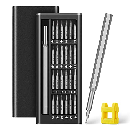 Egmen Precision Screwdriver Set, 24 in 1 Small Screwdriver Set, Magnetic Mini Screwdriver Set, Sturdy Electronic Screwdriver Set for Maintenance PC, Eyeglass, Mobile Practical Precision Tools Kit