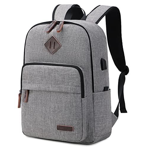 KYALOU Laptop Backpack, Lightweight Bookbag Casual Daypack for Men and Woomen, College with USB Charging Port - Gray