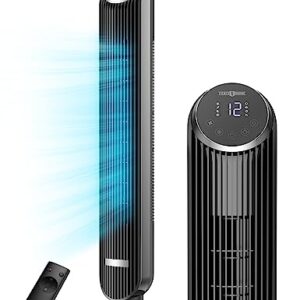 PARIS RHÔNE Tower Fan, 42” Bladeless Fan, 120° Oscillating Fan, 24 dB Quiet DC Motor, 12 Speeds, 4 Modes, Dustproof Mesh Filter, 12H Timer, Standing Fan with Remote for Bedroom, Home, Office