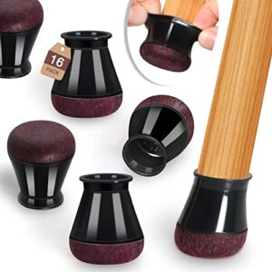 2023 new chair leg floor protector chair sliders floor protector rubber chair leg protectors for hardwood floors felt furniture pads silicone caps 16pack black extra small (fit:0.5"-0.7")