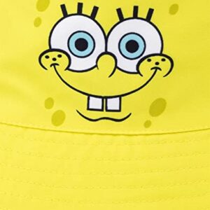 SpongeBob SquarePants Reversible Bucket Hat Kids | Girls Boys Yellow Spongebob and Patrick Coral Character Sun Hat