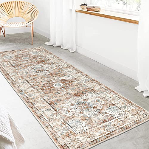 Pauwer Hallway Runner Rug 2'x6', Boho Washable Runner Rugs with Rubber Backing, Oriental Non Slip Carpet Runner for Hallways, Farmhouse Rug Runners for Kitchen Laundry Room Entryway Bathroom