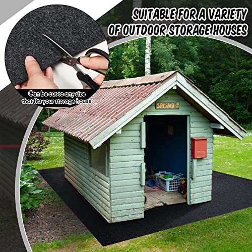 Haull 8.2 x 8.2 ft Outdoor Storage Shed Floor Mat Waterproof Outdoor Carport Mat Thickened Soft Patio Furniture Mat Washable with Non Slip Backing, Storage Shed Not Included