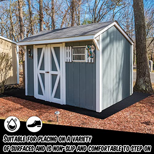 Haull 8.2 x 8.2 ft Outdoor Storage Shed Floor Mat Waterproof Outdoor Carport Mat Thickened Soft Patio Furniture Mat Washable with Non Slip Backing, Storage Shed Not Included