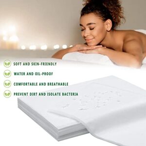 Disposable Bed Sheets 100 Pcs 31" x 71" Massage Table Sheets Non Woven Fabric SPA Bed Cover Breathable for Massage Beauty Tattoos(White)
