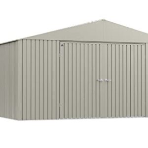 Arrow Shed Elite 14' x 16' Outdoor Lockable Gable Roof Steel Storage Shed Building, Cool Grey