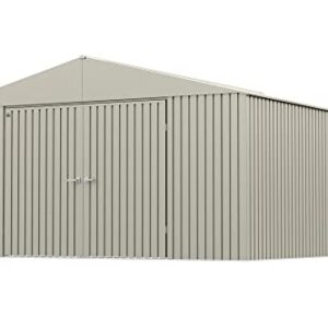 Arrow Shed Elite 14' x 16' Outdoor Lockable Gable Roof Steel Storage Shed Building, Cool Grey