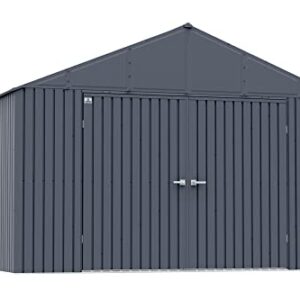 Arrow Shed Elite 12' x 12' Outdoor Lockable Gable Roof Steel Storage Shed Building, Anthracite