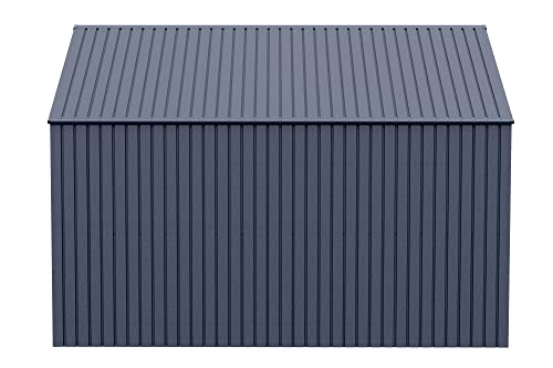 Arrow Shed Elite 12' x 12' Outdoor Lockable Gable Roof Steel Storage Shed Building, Anthracite