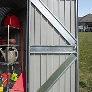 Arrow Shed Elite 12' x 12' Outdoor Lockable Gable Roof Steel Storage Shed Building, Anthracite