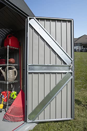 Arrow Shed Elite 12' x 12' Outdoor Lockable Gable Roof Steel Storage Shed Building, Anthracite