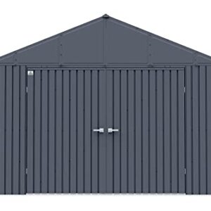 Arrow Shed Elite 12' x 12' Outdoor Lockable Gable Roof Steel Storage Shed Building, Anthracite