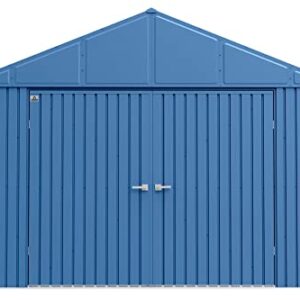 Arrow Shed Elite 12' x 16' Outdoor Lockable Gable Roof Steel Storage Shed Building, Blue Grey