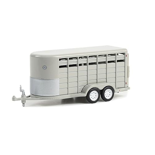 14-Foot Livestock Trailer Gray Hitch & Tow Trailers Series 1/64 Diecast Model by Greenlight 30424