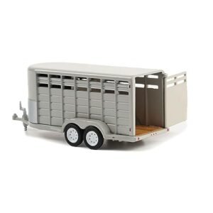 14-Foot Livestock Trailer Gray Hitch & Tow Trailers Series 1/64 Diecast Model by Greenlight 30424