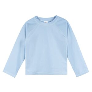 gerber unisex baby toddler upf 50+ long sleeve rashguard swim shirt, light blue, 4t