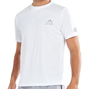 NORTHYARD Men's UPF 50+ UV Sun Protection Shirts SPF Quick Dry Short Sleeve T-Shirts for Active Hiking Fishing Swim White M
