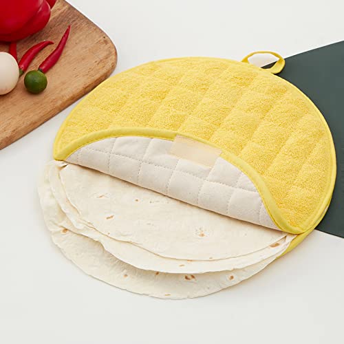 Lifaith ortilla Warmer,Tortilla Server,Pancake Keeper,Size 12” High Density Fabric Keep Warm,Bag to Keep Food Warm (Yellow) …