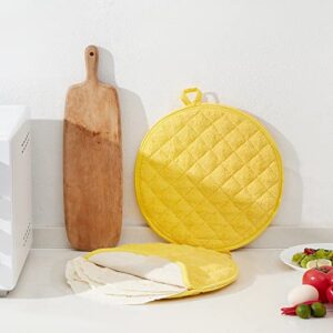 Lifaith ortilla Warmer,Tortilla Server,Pancake Keeper,Size 12” High Density Fabric Keep Warm,Bag to Keep Food Warm (Yellow) …