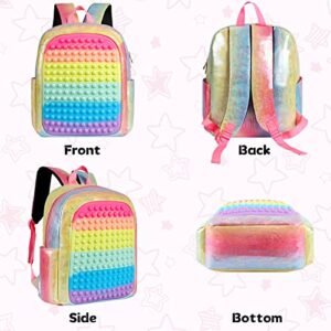 GetWill Pop Backpack for Girls Kids School Backpack, Large Capacity Lightweight Preschool Elementary Kindergarten Kids School Bookbag for Girls Back to School Gifts(14.5L)