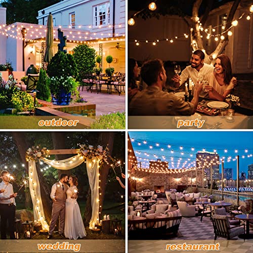 IBBIBABO 100FT LED Outdoor String Lights, Patio Lights Outdoor Waterproof with 52 Shatterproof Dimmable G40 Edison Bulbs, UL Listed 2700K Connectable Globe String Lights for Party Backyard Deck Bistro