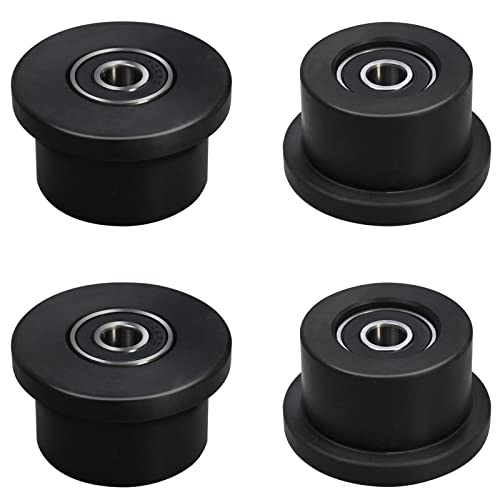 Qty.4 Machined Wheels/Rollers Compatible Total Gym Replacement, Fits Models 1000,1100,1400,1500,1600,1700,1800,1900,Achiever,Force,Gold,Max,Platinum,Platinum Plus,Pro,Supra,Supreme,Ultima,Ultra,XLI