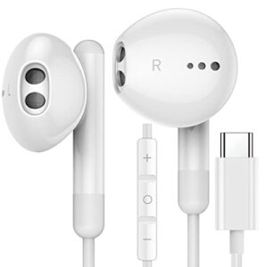usb c headphone, usb type c wired in-ear hifi digital earphones with mic stereo bass noise canceling earbuds compatible with samsung galaxy s23/s23 ultra/s22/s22+/s21fe/a53, google pixel 7/7pro/6/5/4