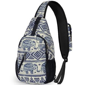 n nevo rhino sling backpack multipurpose crossbody bag sling bag daypack for travel hiking sports (lucky elephant6)