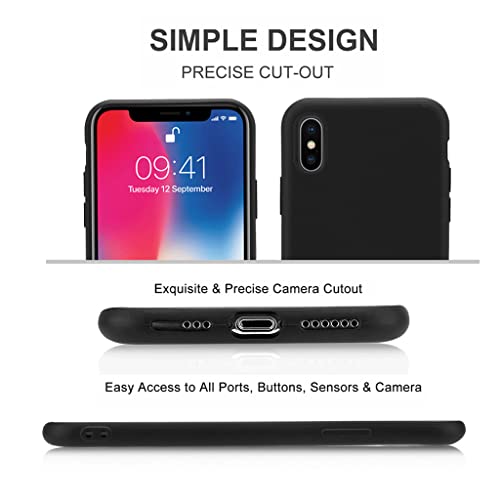 FZZSZS Case for Infinix Smart 7 + Tempered Glass Screen Protector Protective Film,Soft Gel Black Case Shell TPU Silicone Protection Phone Cover for Infinix Smart 7 (6.6") - KE10