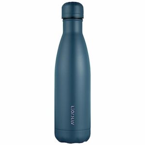 stainless steel insulated water bottle, 17oz metal thermos water bottles, leak proof bpa-free dishwasher safe reusable flask for sports travel, navy blue