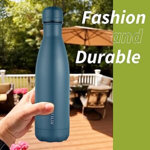 Stainless Steel Insulated Water Bottle, 17oz Metal Thermos Water Bottles, Leak Proof BPA-Free Dishwasher Safe Reusable Flask for Sports Travel, Navy Blue