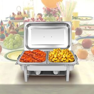 ORNKAT Food Warmers For Parties [2 Pack] 8QT Stainless Steel Chafing Dish Buffet Set,Party Wedding Event Warming Trays For Food With 1*Full Tray+2*Half Trays