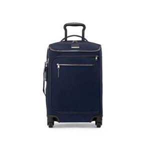 tumi voyageur leger international carry-on - luggage with wheels - suitcase for women & men - indigo & silver hardware