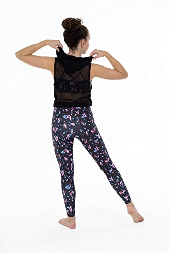 Bloch Girls' Full Length Leggings, Falling Petal