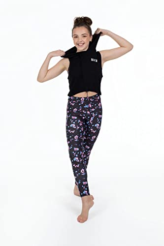 Bloch Girls' Full Length Leggings, Falling Petal