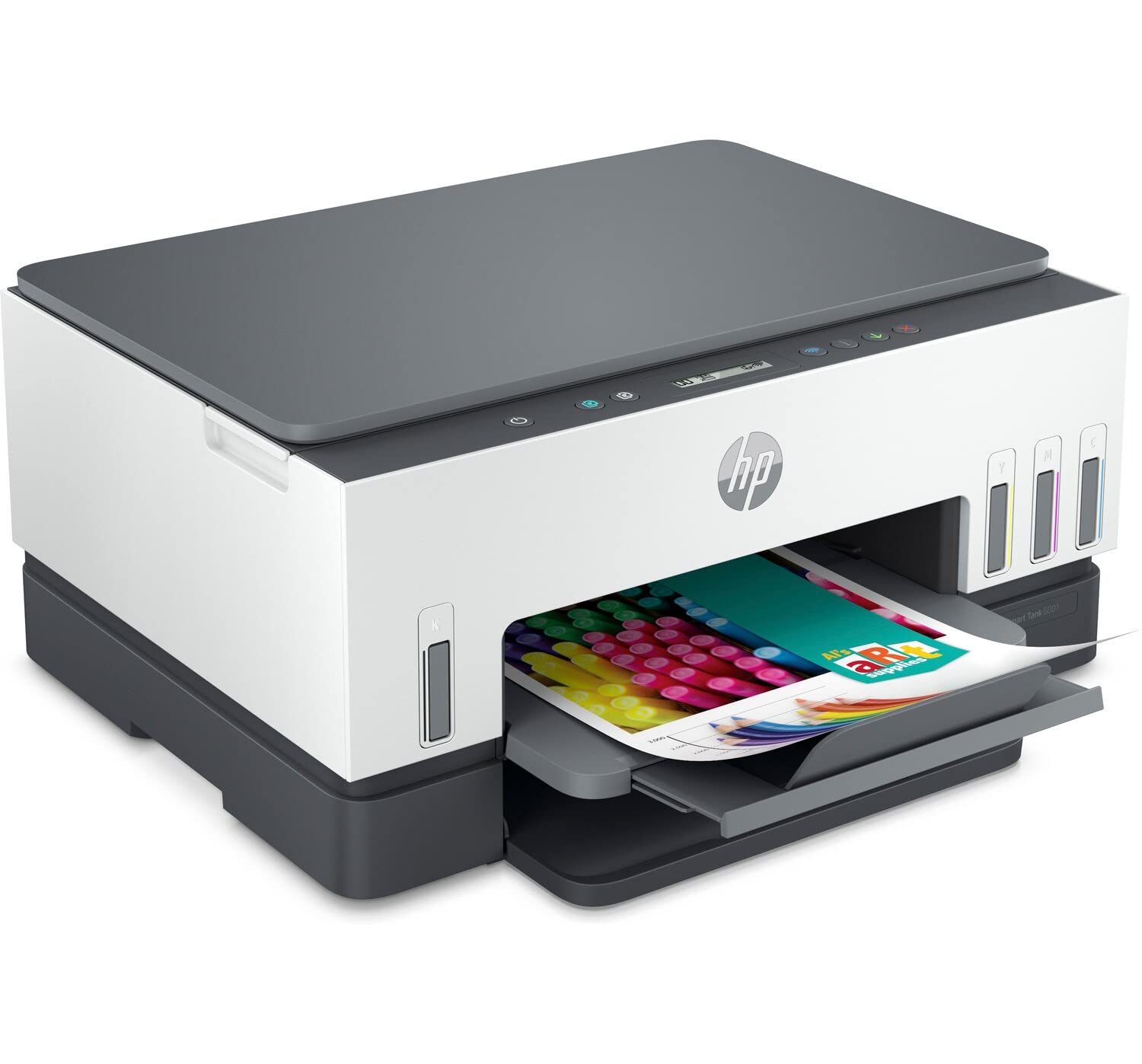 HP Smart -Tank 6001 Wireless All-in-One Printer, Mobile Print, Scan, Copy - 2H0B9A (Renewed)