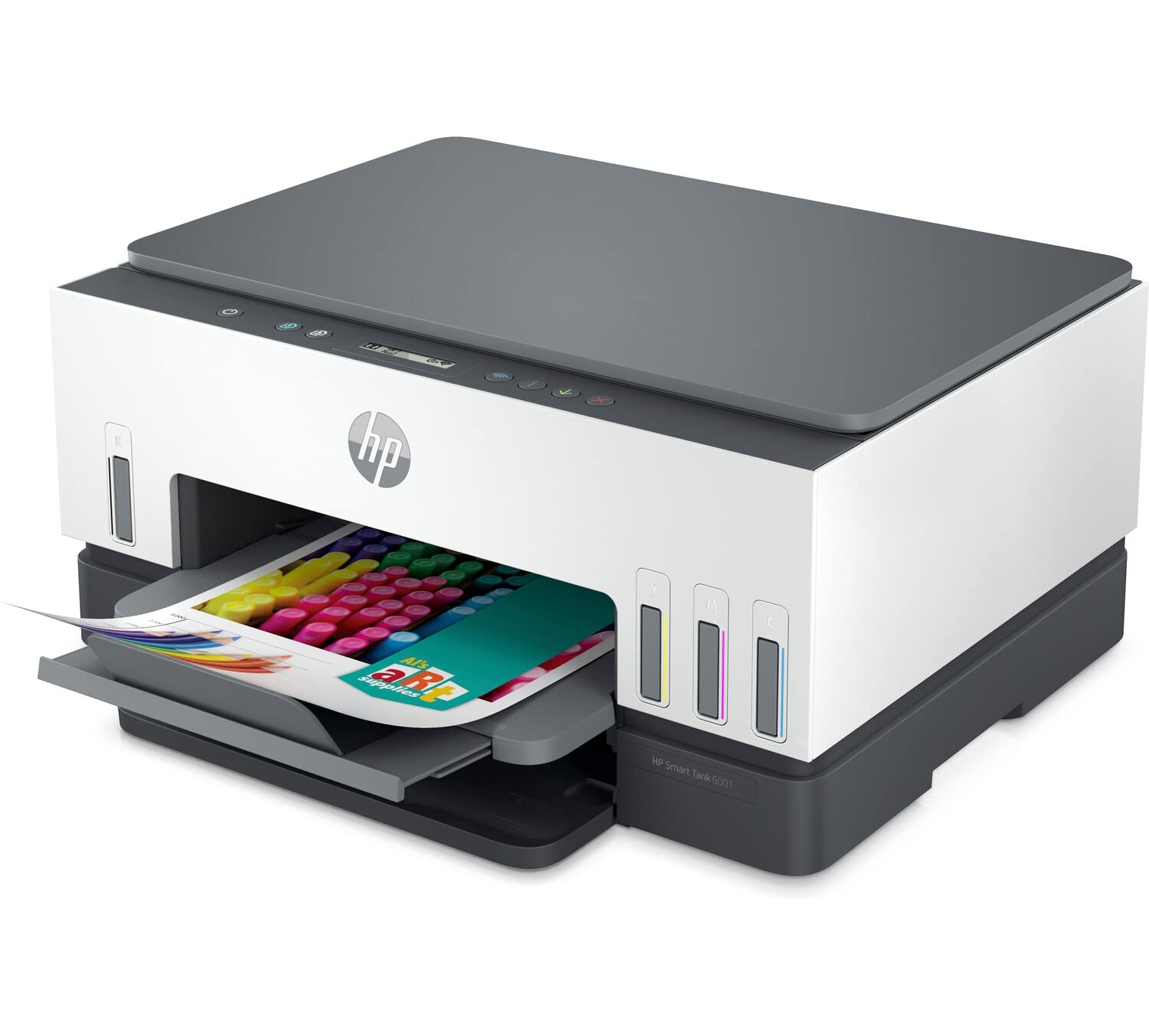 HP Smart -Tank 6001 Wireless All-in-One Printer, Mobile Print, Scan, Copy - 2H0B9A (Renewed)