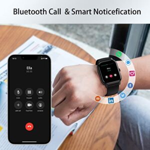 Smart Watch with Bluetooth Call (Answer/Make Call), 1.85" Ultra Large HD Screen, 100+ Sports Mode 2023 Smart Watches for Men Women, IP68 Waterproof Fitness Tracker with Heart Rate Sleep Monitor, Black
